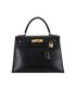 Kelly 28 Box Leather Black, front view